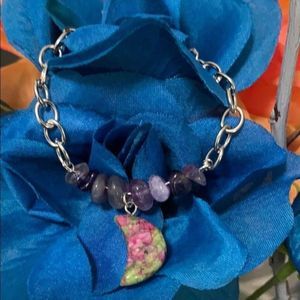 Amethyst crescent moon toggle